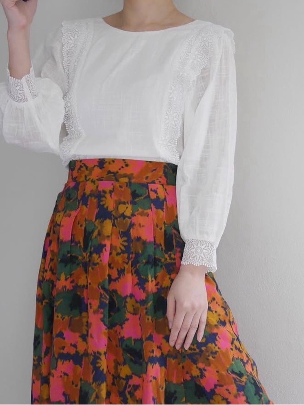 Sezane Cleo Blouse White Slub Gauze Cotton Lace Boho Parisian Coastal Breathable - Picture 15 of 15
